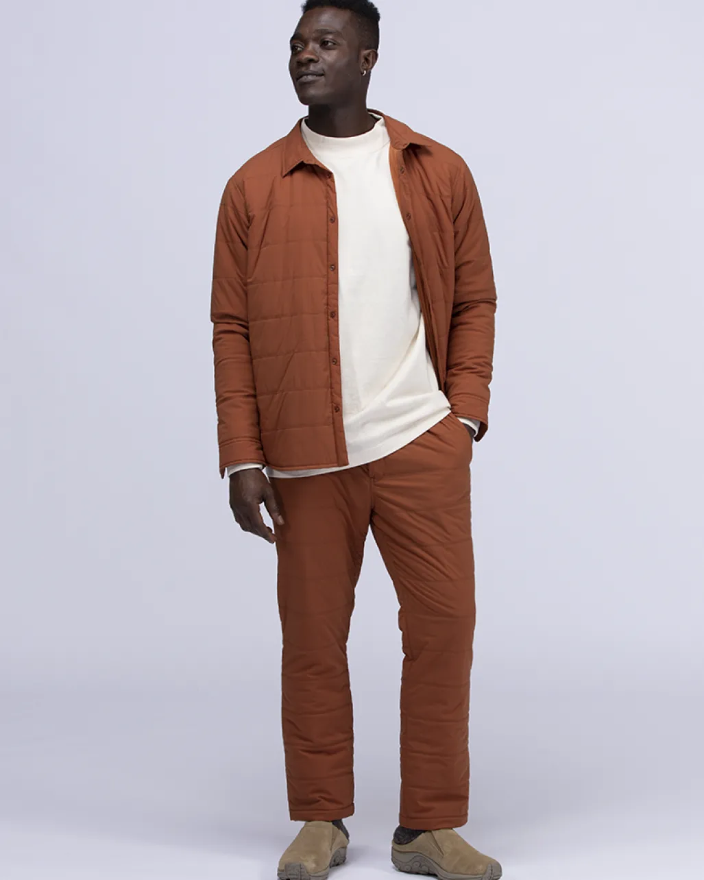 Recycled Cotton Mockneck Long Sleeve T-Shirt