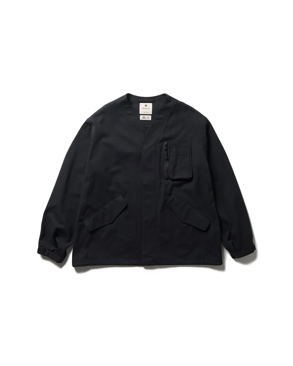TAKIBI Herringbone Collarless Jacket