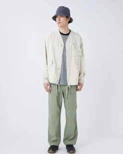 TAKIBI Herringbone Collarless Jacket